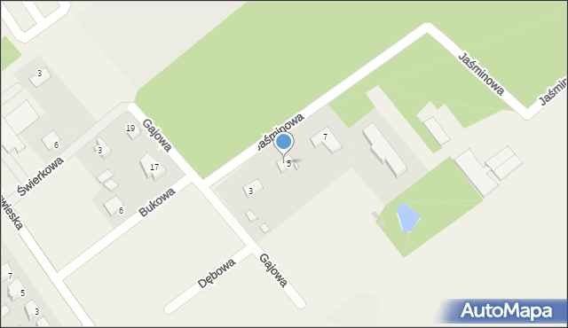 Narew, Jaśminowa, 5, mapa Narew