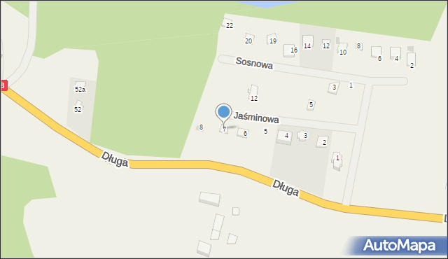 Narty, Jaśminowa, 7, mapa Narty