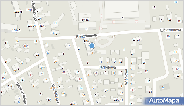 Nasielsk, Jagodowa, 3, mapa Nasielsk