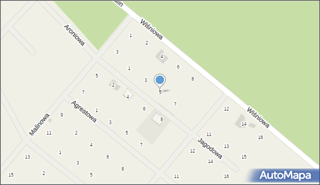 Natalin, Jagodowa, 5, mapa Natalin