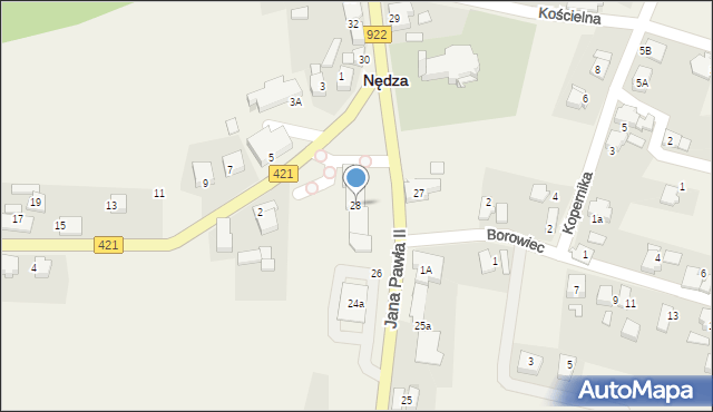 Nędza, Jana Pawła II, 28, mapa Nędza
