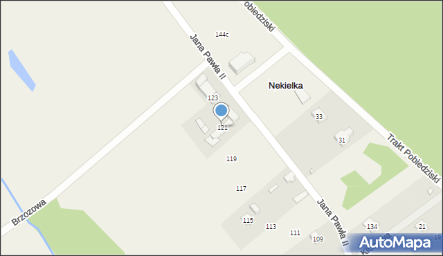 Nekielka, Jana Pawła II, 121, mapa Nekielka