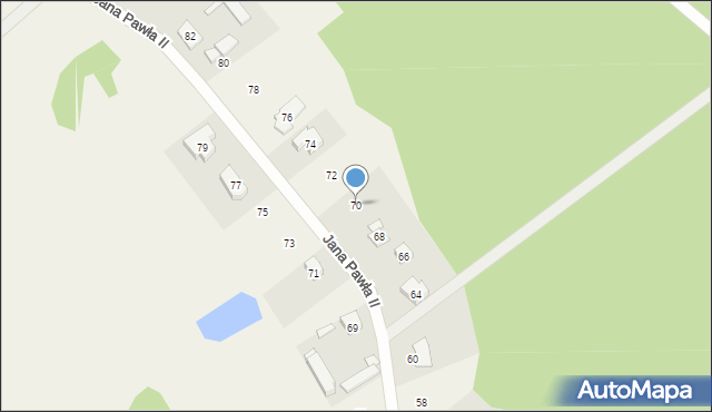 Nekielka, Jana Pawła II, 70, mapa Nekielka
