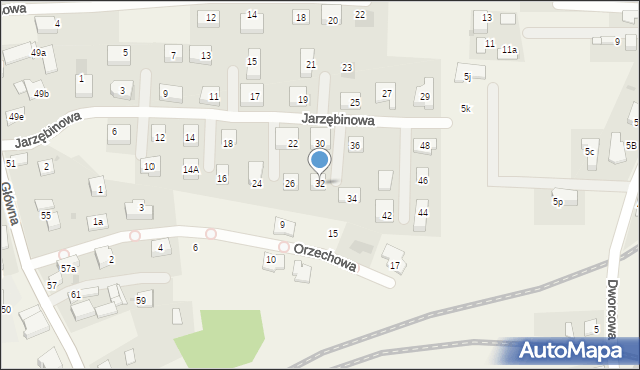 Nieborowice, Jarzębinowa, 32, mapa Nieborowice