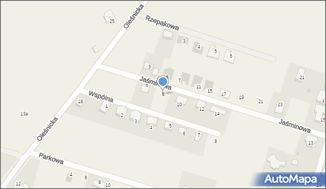 Nieciszów, Jaśminowa, 8, mapa Nieciszów
