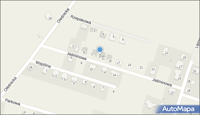Nieciszów, Jaśminowa, 9, mapa Nieciszów