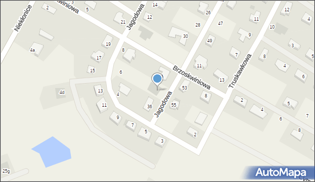 Niekłonice, Jagodowa, 34, mapa Niekłonice