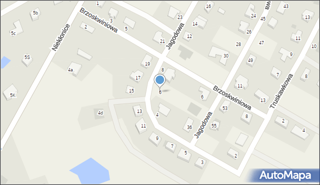 Niekłonice, Jagodowa, 6, mapa Niekłonice