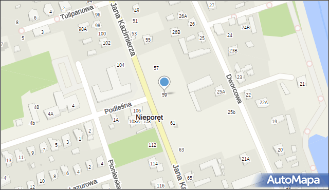 Nieporęt, Jana Kazimierza, 59, mapa Nieporęt