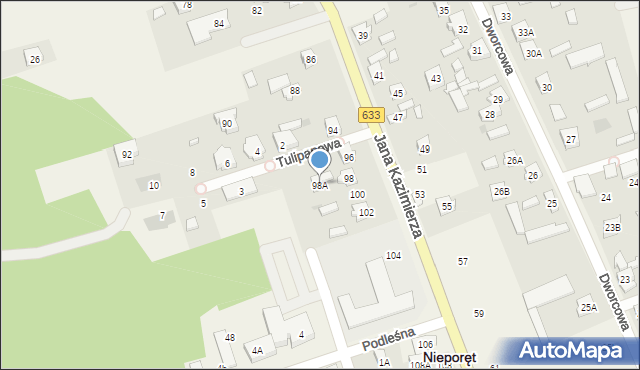Nieporęt, Jana Kazimierza, 98A, mapa Nieporęt
