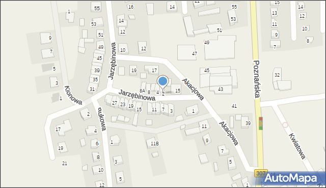 Niepruszewo, Jarzębinowa, 2, mapa Niepruszewo