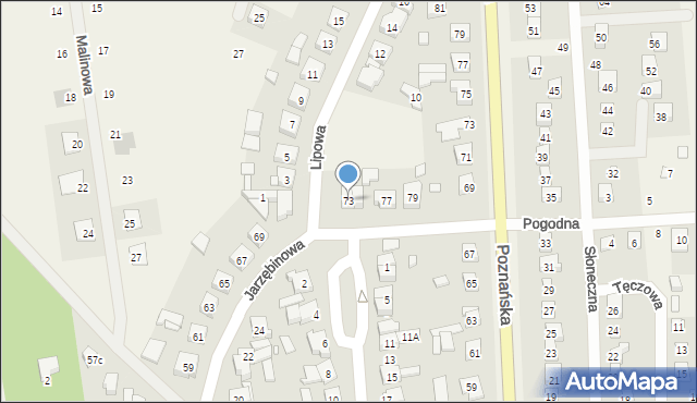 Niepruszewo, Jarzębinowa, 73, mapa Niepruszewo