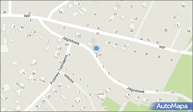 Nowa Dęba, Jagodowa, 1, mapa Nowa Dęba