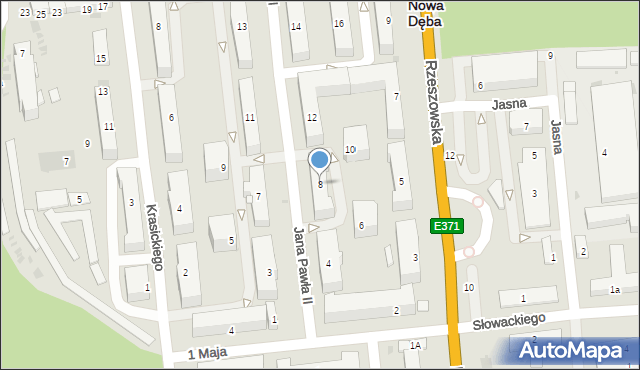 Nowa Dęba, Jana Pawła II, 8, mapa Nowa Dęba