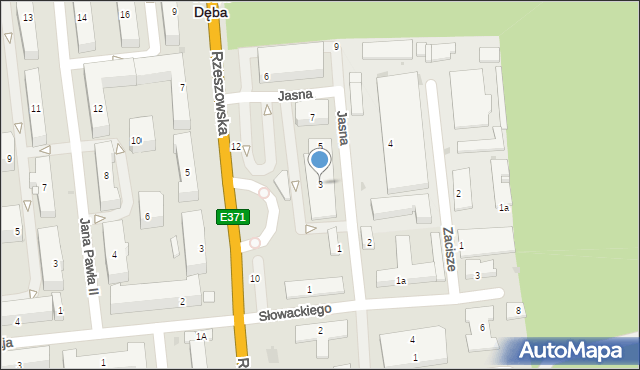 Nowa Dęba, Jasna, 3, mapa Nowa Dęba