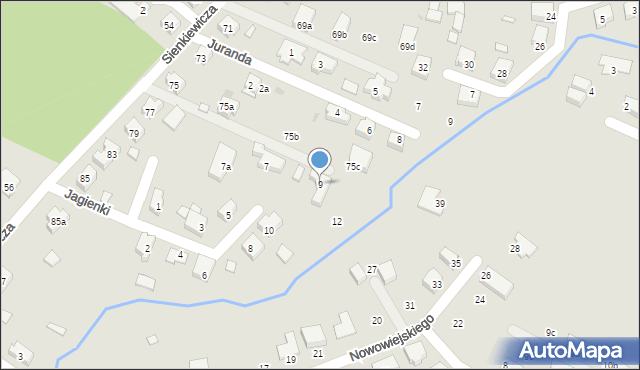 Nowa Sól, Jagienki, 9, mapa Nowa Sól