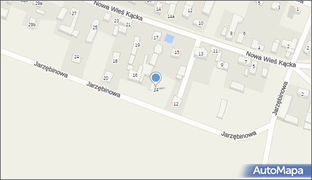 Nowa Wieś Kącka, Jarzębinowa, 14, mapa Nowa Wieś Kącka