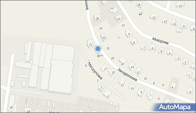 Nowa Wieś Rzeczna, Jarzębinowa, 19, mapa Nowa Wieś Rzeczna