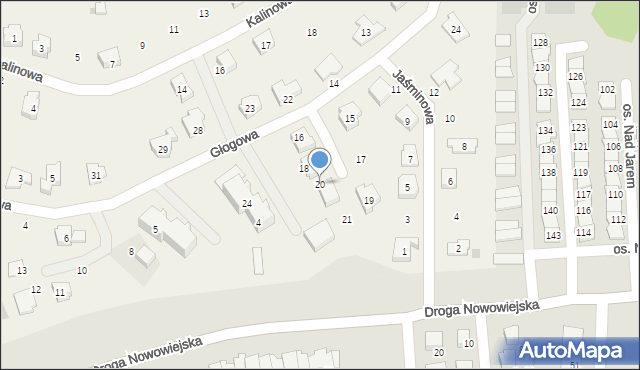 Nowa Wieś Rzeczna, Jaśminowa, 20, mapa Nowa Wieś Rzeczna