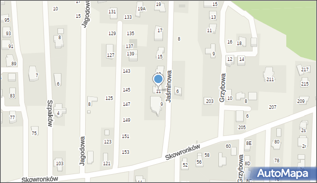 Nowe Chechło, Jaśminowa, 11, mapa Nowe Chechło