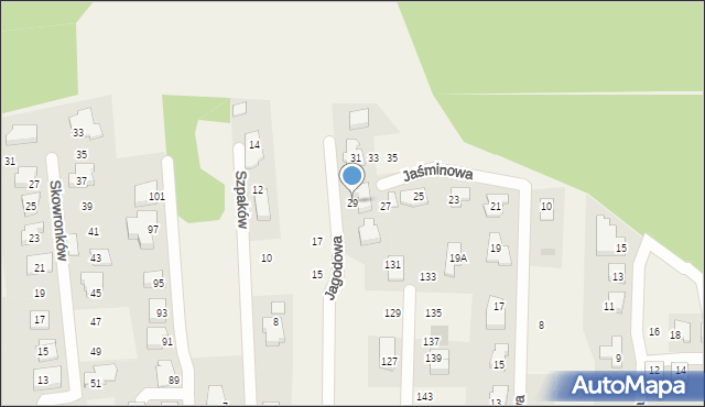 Nowe Chechło, Jaśminowa, 29, mapa Nowe Chechło