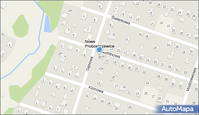 Nowe Proboszczewice, Jaśminowa, 10, mapa Nowe Proboszczewice