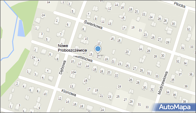Nowe Proboszczewice, Jaśminowa, 17, mapa Nowe Proboszczewice