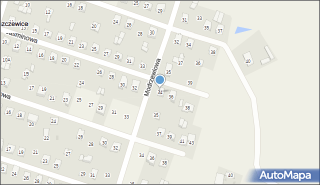 Nowe Proboszczewice, Jaśminowa, 34, mapa Nowe Proboszczewice