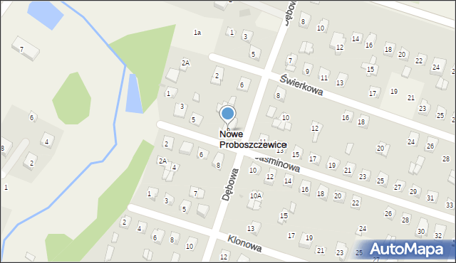 Nowe Proboszczewice, Jaśminowa, 9, mapa Nowe Proboszczewice