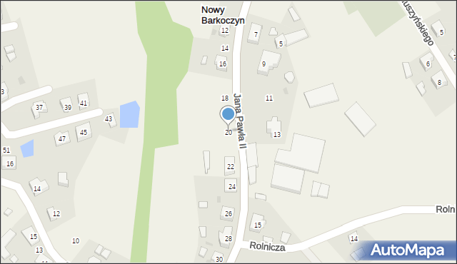 Nowy Barkoczyn, Jana Pawła II, 20, mapa Nowy Barkoczyn