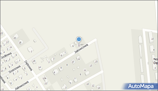 Nowy Dębiec, Jałowcowa, 11, mapa Nowy Dębiec