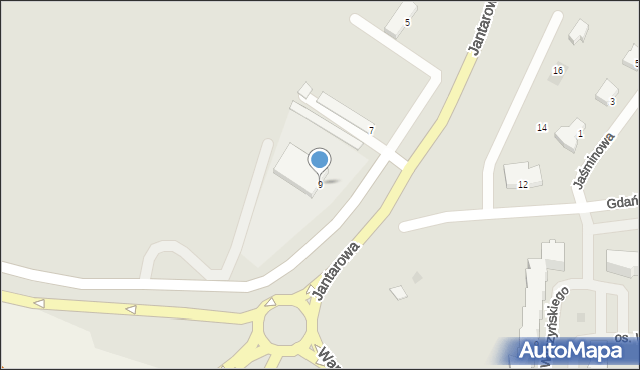 Nowy Dwór Gdański, Jantarowa, 9, mapa Nowy Dwór Gdański