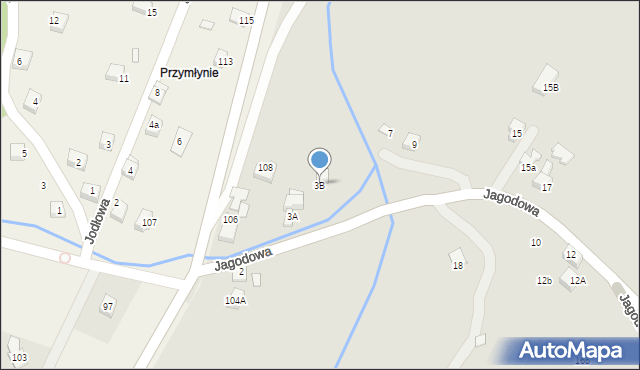 Nowy Sącz, Jagodowa, 3B, mapa Nowego Sącza