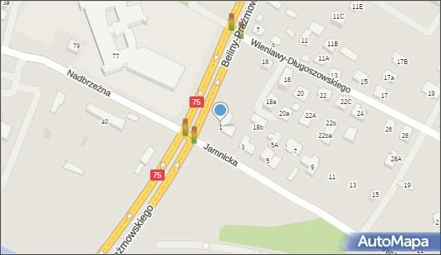 Nowy Sącz, Jamnicka, 1, mapa Nowego Sącza