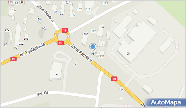 Nowy Targ, Jana Pawła II, 93, mapa Nowego Targu