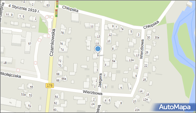 Oborniki, Jaegera Franciszka, 7, mapa Oborniki