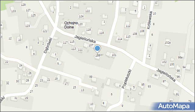 Ochojno, Jagiellońska, 105, mapa Ochojno