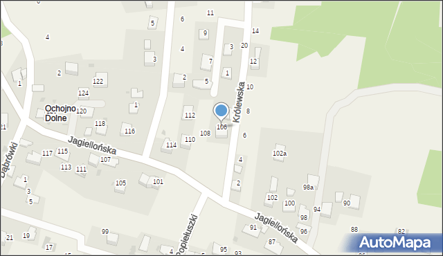 Ochojno, Jagiellońska, 106, mapa Ochojno