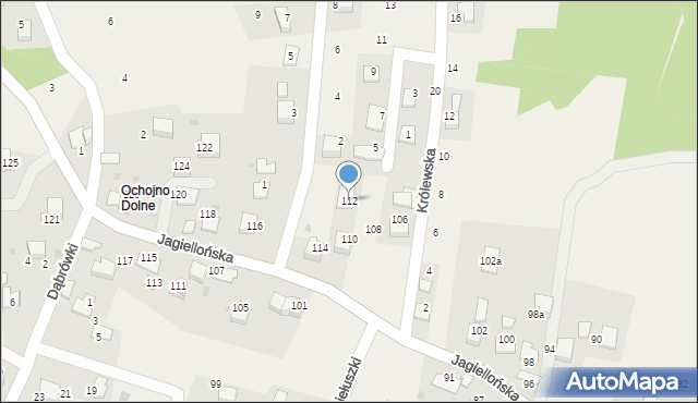 Ochojno, Jagiellońska, 112, mapa Ochojno