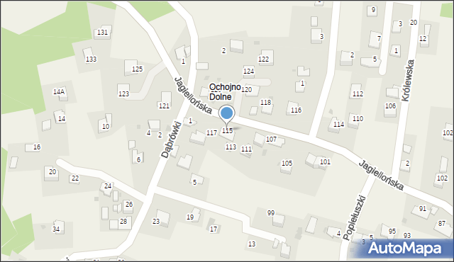 Ochojno, Jagiellońska, 115, mapa Ochojno