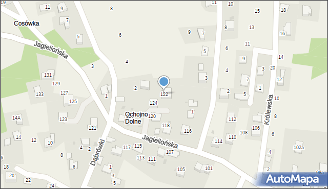 Ochojno, Jagiellońska, 122, mapa Ochojno