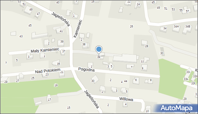 Ochojno, Jagiellońska, 34, mapa Ochojno