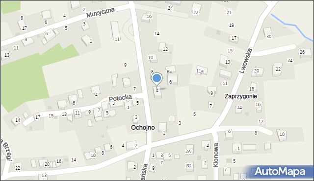 Ochojno, Jagiellońska, 4, mapa Ochojno