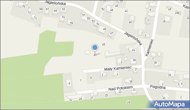 Ochojno, Jagiellońska, 43, mapa Ochojno