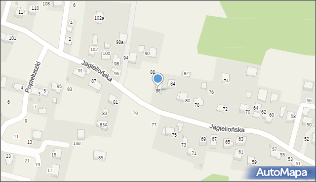 Ochojno, Jagiellońska, 86, mapa Ochojno