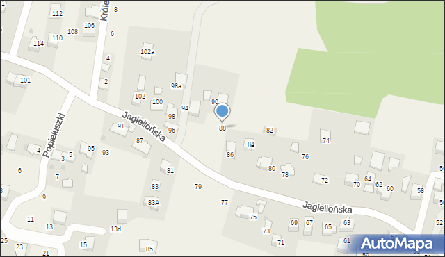 Ochojno, Jagiellońska, 88, mapa Ochojno