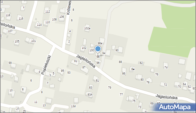 Ochojno, Jagiellońska, 98, mapa Ochojno