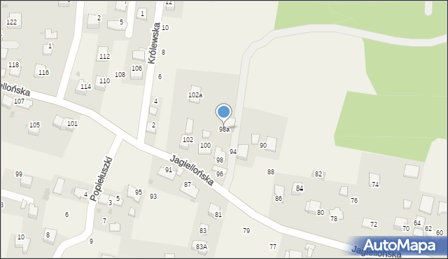Ochojno, Jagiellońska, 98a, mapa Ochojno