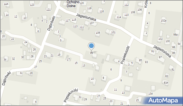 Ochojno, Jagiellońska, 99, mapa Ochojno