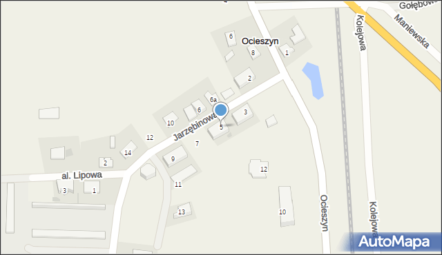 Ocieszyn, Jarzębinowa, 5, mapa Ocieszyn